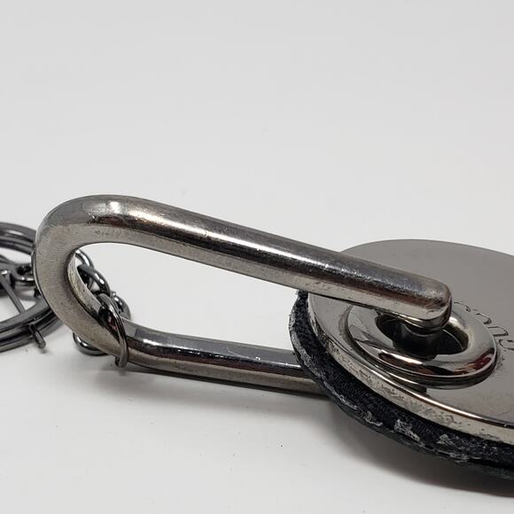 Gucci Black Chrome + Black Leather Repurposed Handcrafted Keychain - Picture 7 of 13